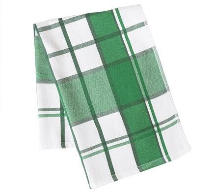 Zöld kockás konyharuha